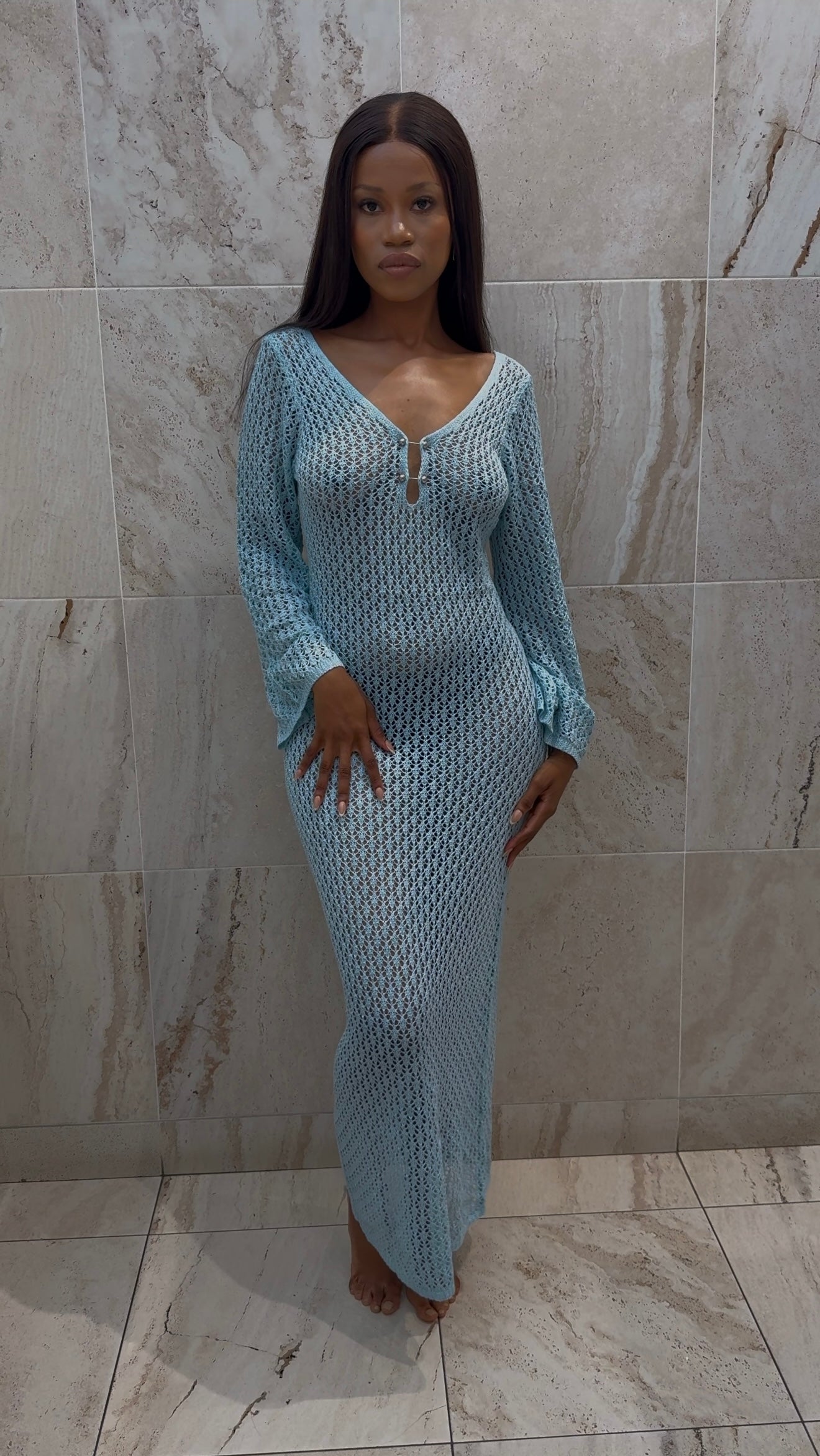 Ocean Mist Crotchet Dress